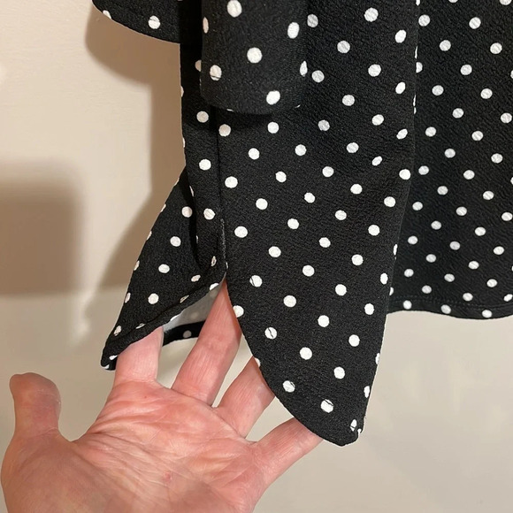 Croft & Barrow Black with White Polka Dot 3/4 Sleeve Top XL - Picture 8 of 14